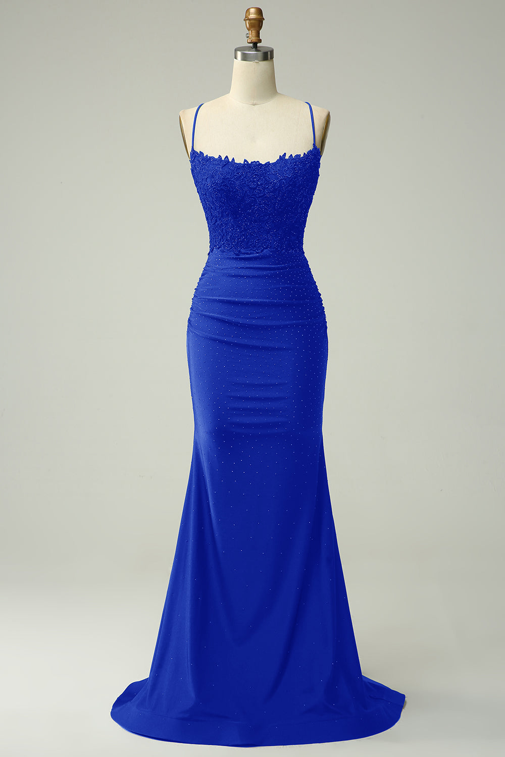 Dark Green Mermaid Halter Long Prom Dress with Appliques Beading