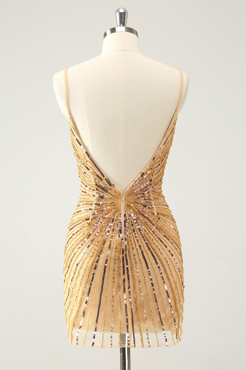 Spaghetti Straps Fuchsia Bodycon Homecoming Dress with Sequins