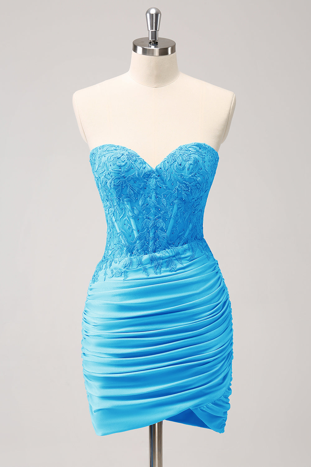 Fuchsia Sweetheart Corset Tight Cocktail Dress with Beading