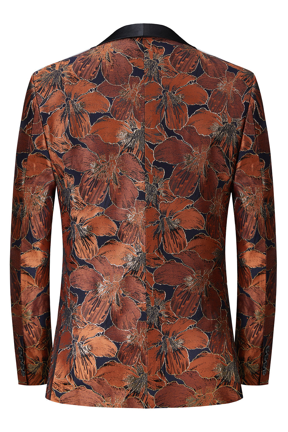 Brown Jacquard Shawl Lapel Men's 2 Pieces Suits