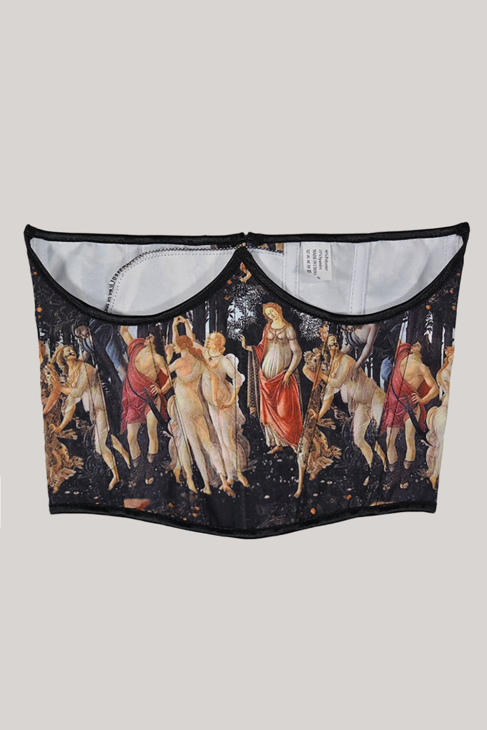 Stylish Black Corset Lace Up Top with Pattern