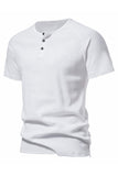 Black Cotton Crewneck Short Sleeves Men's Polo Short