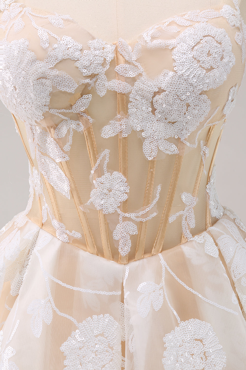Sparkly Light Blue A Line Spaghetti Straps Corset Short Prom Dress