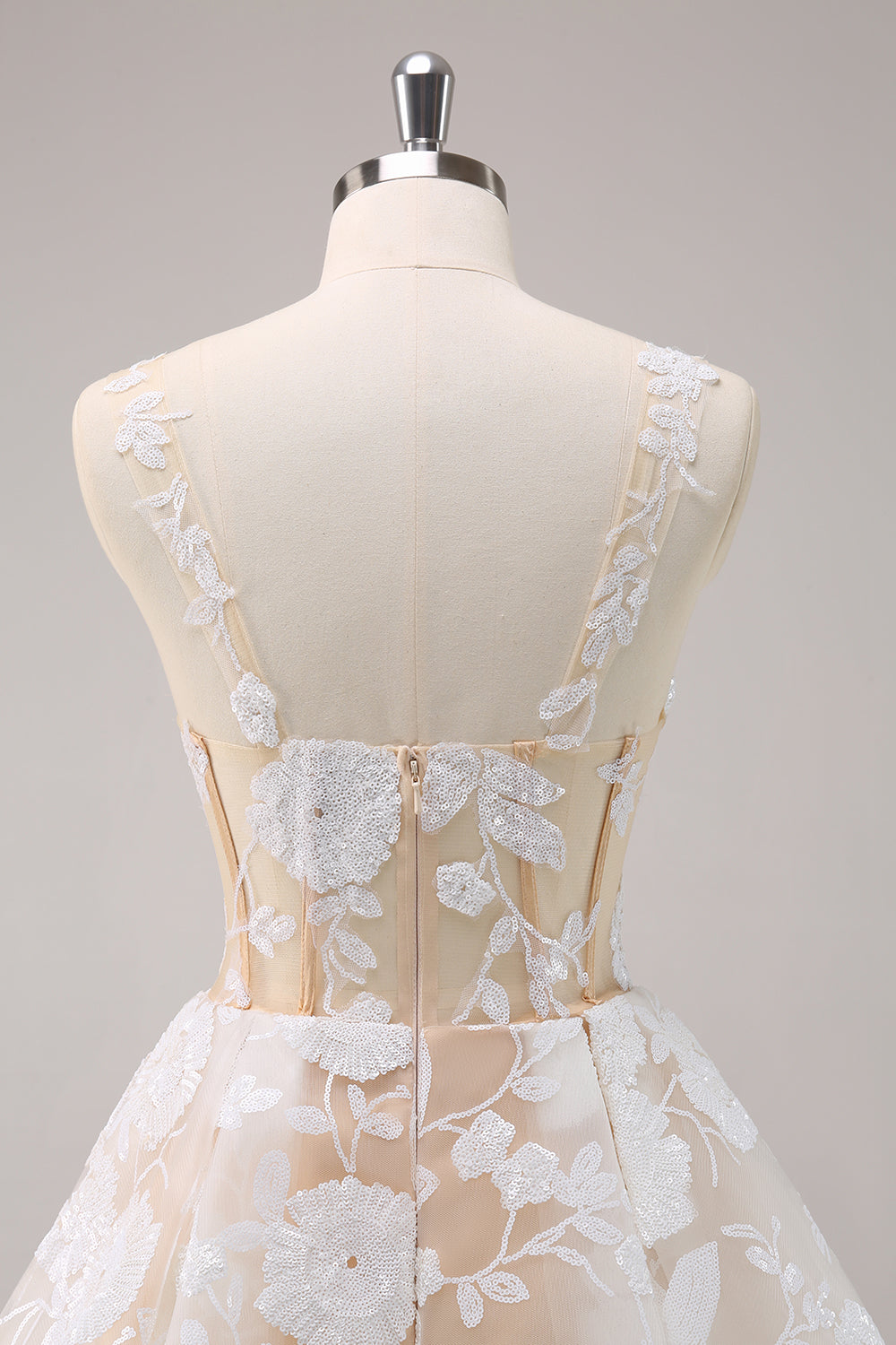 Sparkly Light Blue A Line Spaghetti Straps Corset Short Prom Dress