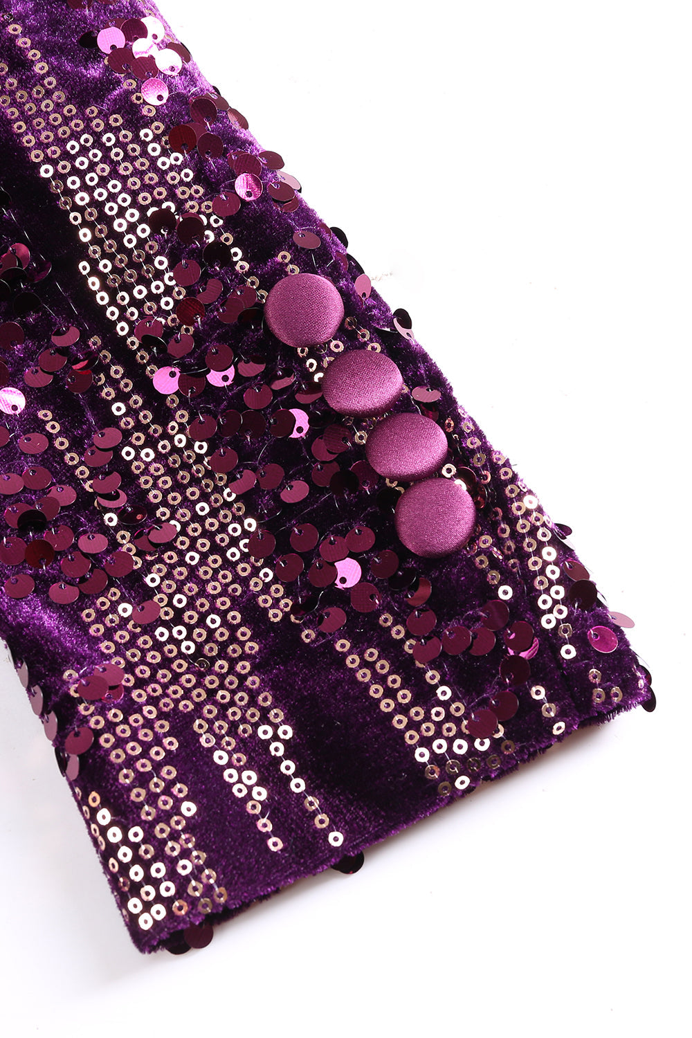 Purple Shawl Lapel Sequins Prom Blazer