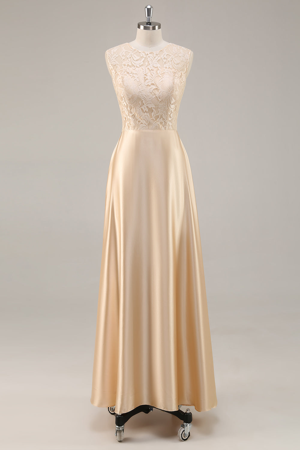 Champagne A-Line Satin 2-Piece Mother of the Bride Dress