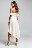 A Line White Off The Shoulder Chiffon Long Formal Dress
