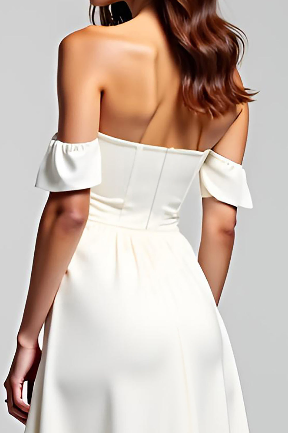 A Line White Off The Shoulder Chiffon Long Formal Dress