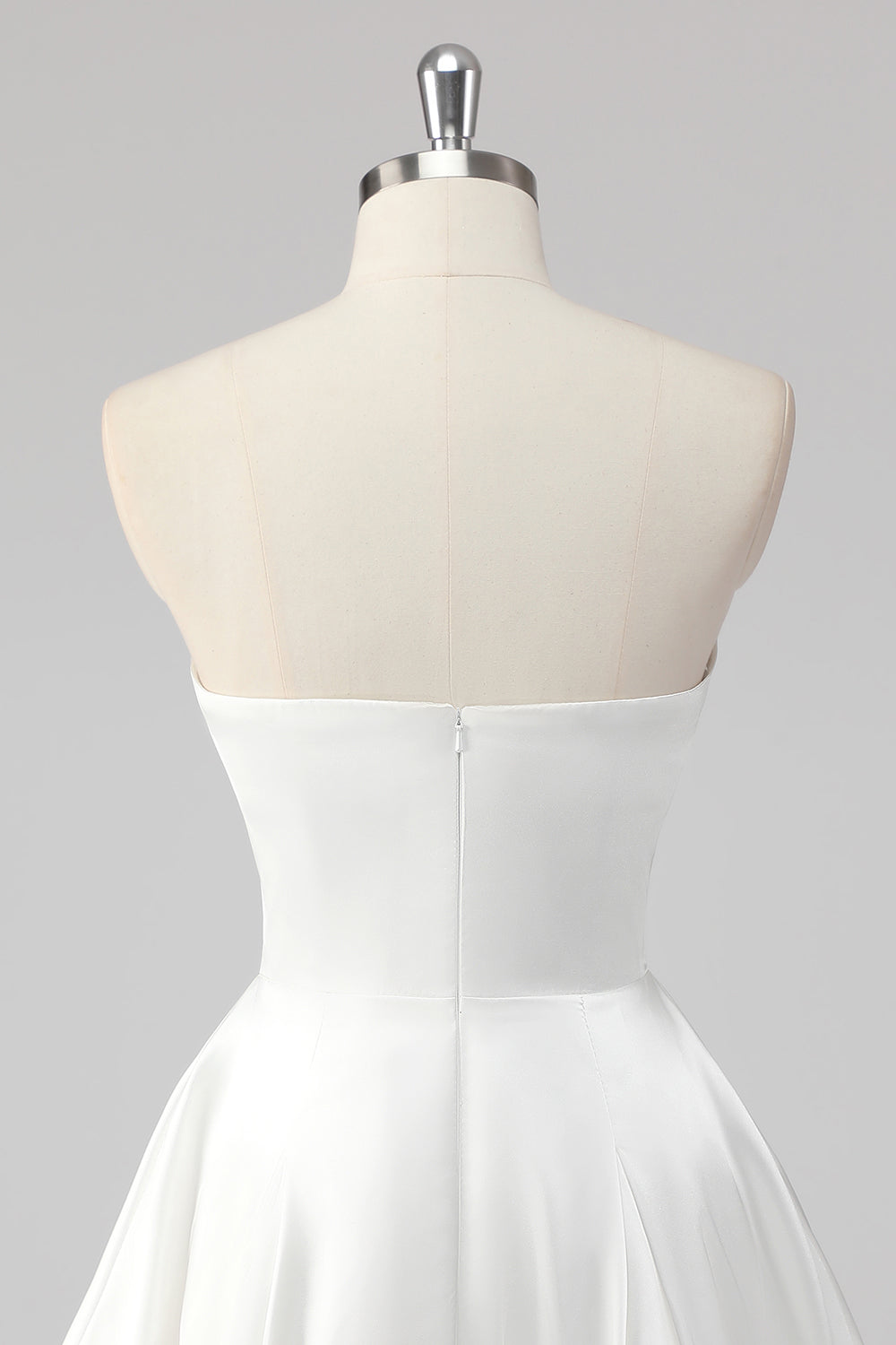 Simple White A-Line Strapless Little White Graduation Dress