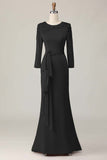 Blush Long Sleeves Sheath Mother Of The Bride Dress with Sequins