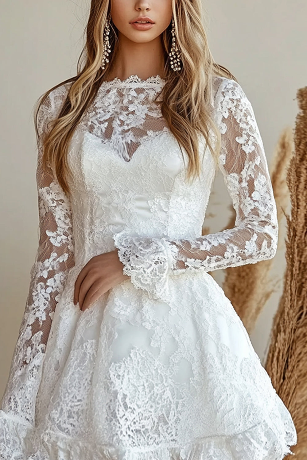 Lace Appliques White A Line Short Graduation Dress