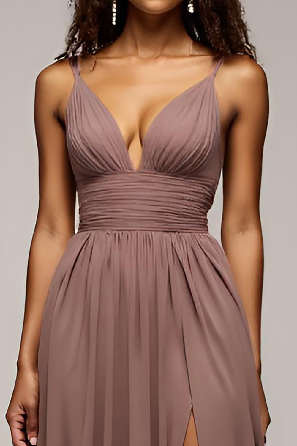Dusk V-Neck A Line Long Formal Dress With Slit