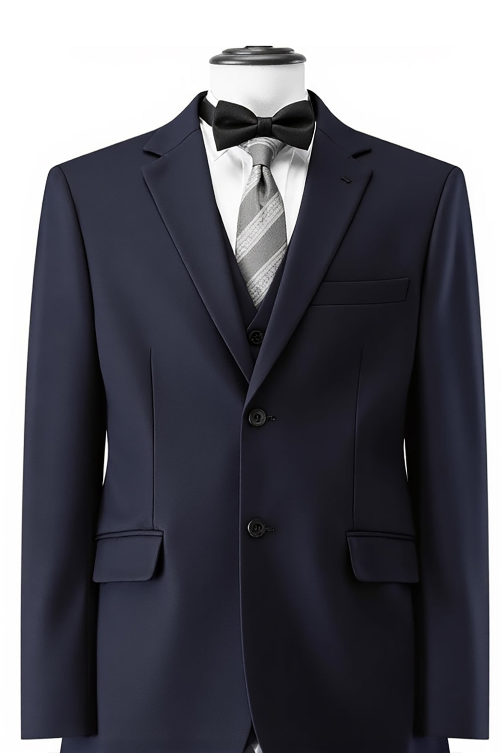 Dark Purple Notched Lapel 3 Pieces Slim Fit Groomsmen Suits