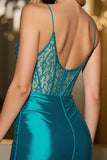 Sparkly Peacock Green Corset Sequin Bodycon Short Prom Dress