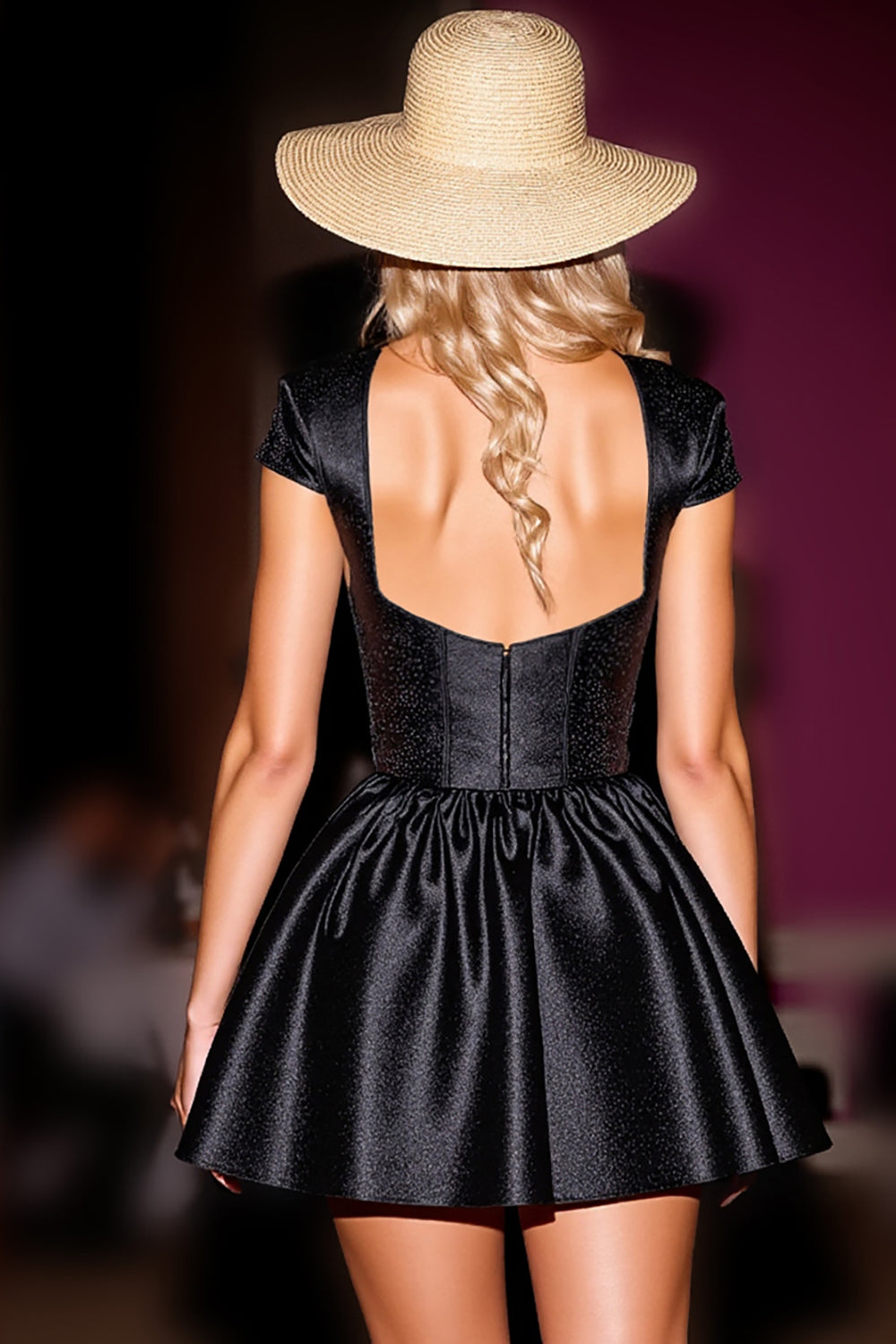 Black Corset A Line Short Prom Dress