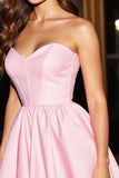 Pink Sweetheart Corset A Line Short Prom Dress