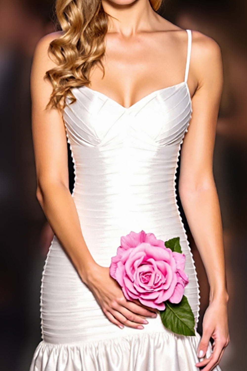 White Bodycon Short Graduation Dress with Ruffles