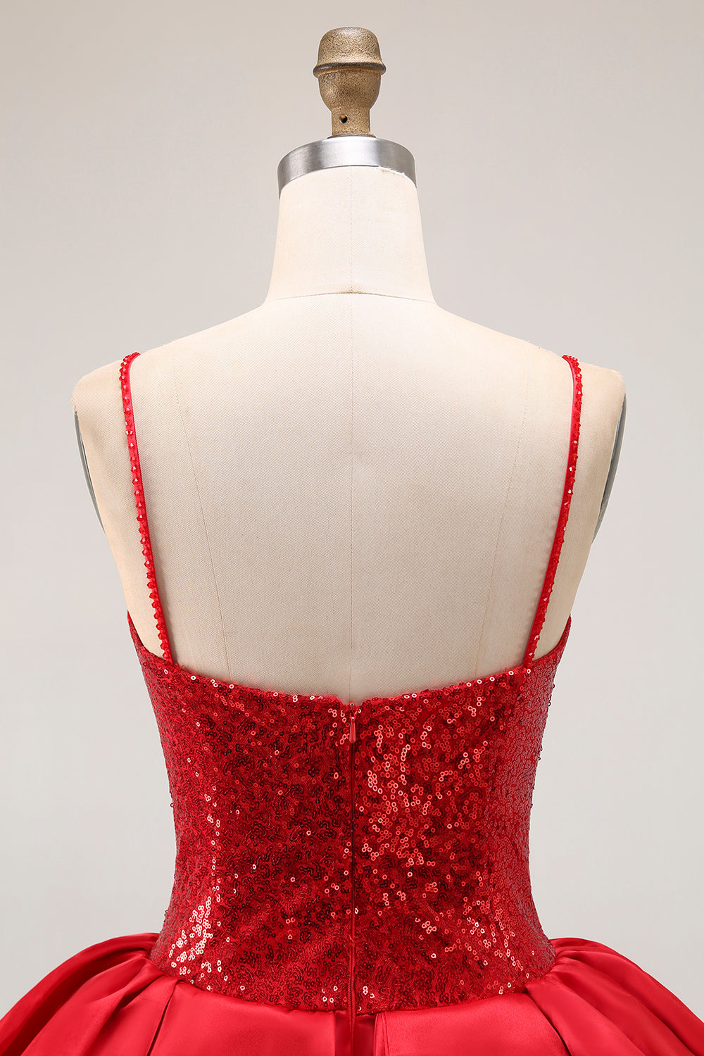 Sparkly Red Tiered Short Prom Dress with Ruffles