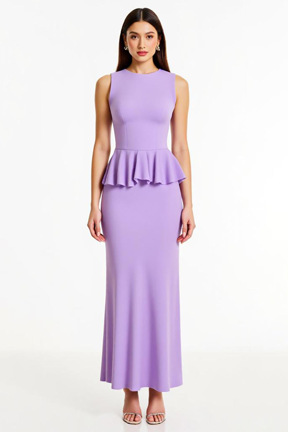 Lilac Mermaid Long Formal Dress with Ruffles