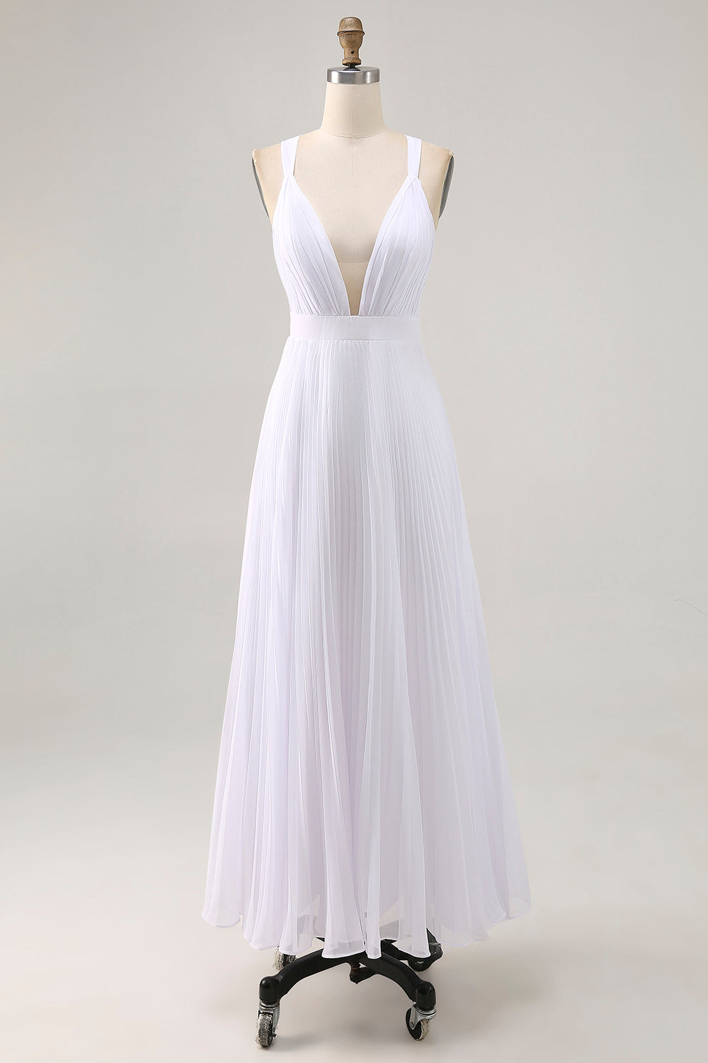 White Chiffon Long Summer Dress