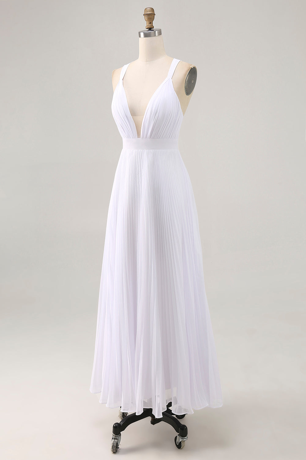 White Chiffon Long Summer Dress