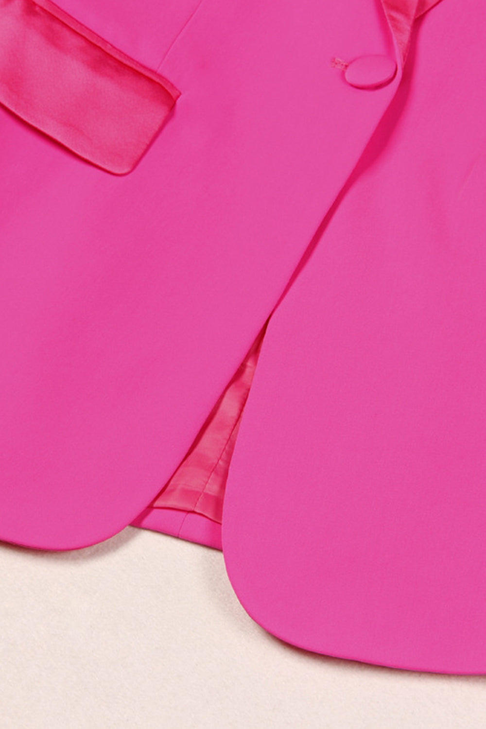 Fuchsia 2 Piece Peak Lapel  Women Prom Suits with Feather