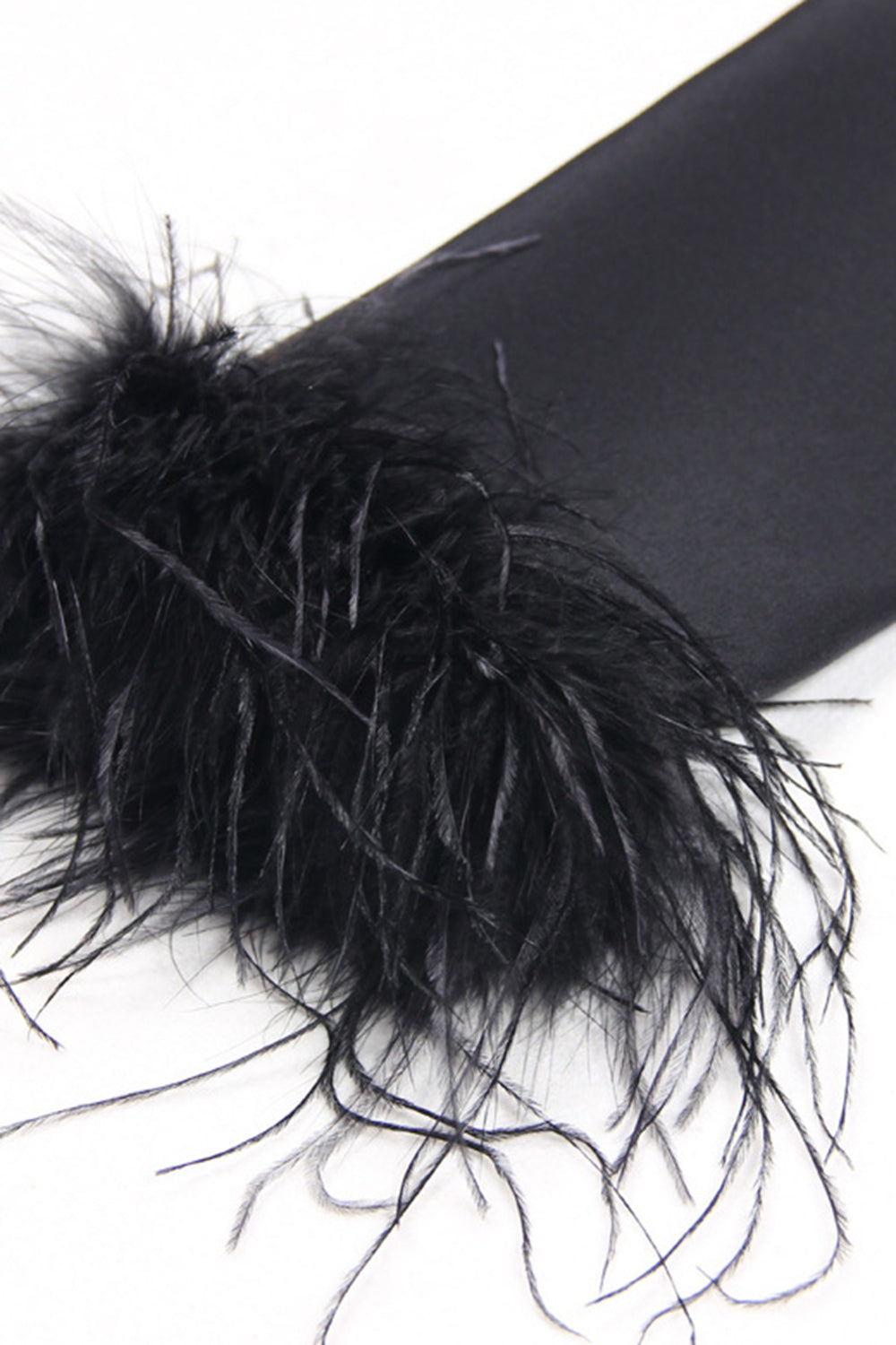 Black 2 Piece Peak Lapel Short Women Prom Suits with Feather