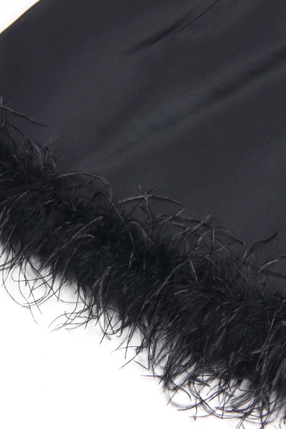 Black 2 Piece Peak Lapel Short Women Prom Suits with Feather