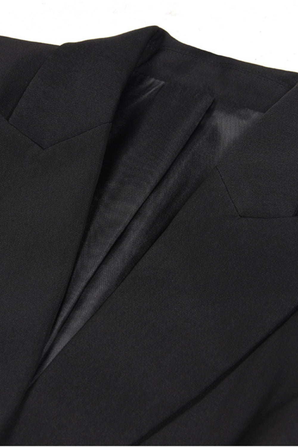 Black Peak Lapel Single Breasted Women Blazer