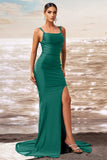 Dark Green Mermaid Prom Dress with Slit