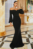 Off The Shoulder Mermaid Black Prom Dress