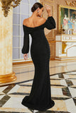Off The Shoulder Mermaid Black Prom Dress
