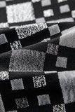 Black Plaid Notched Lapel One Button Men's Blazer