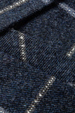 Dark Blue Plaid Notched Lapel Men's Blazer with Pockets