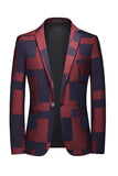 Men's Black Notched Lapel One Button Blazer