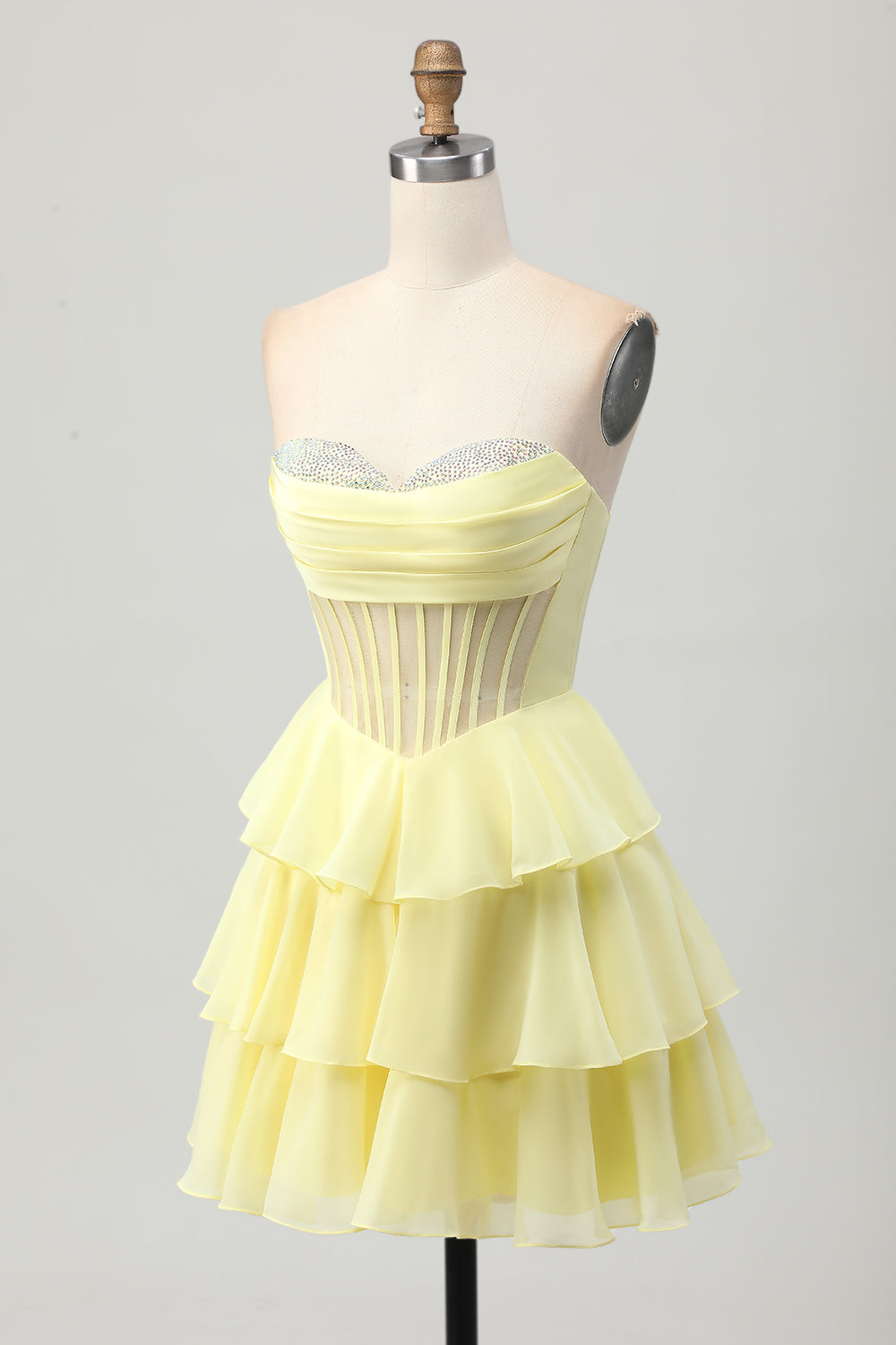 Green A Line Sweetheart Corset Short Prom Dress with Beading