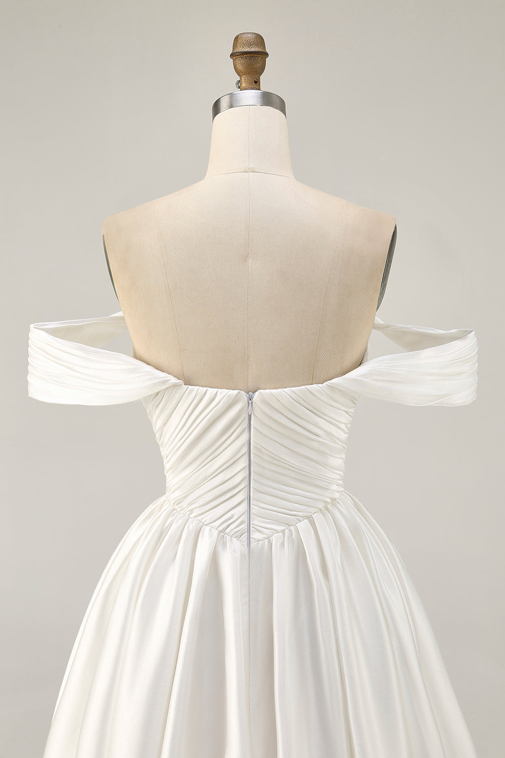 Ruched Off The Shoulder White Short Prom Dress