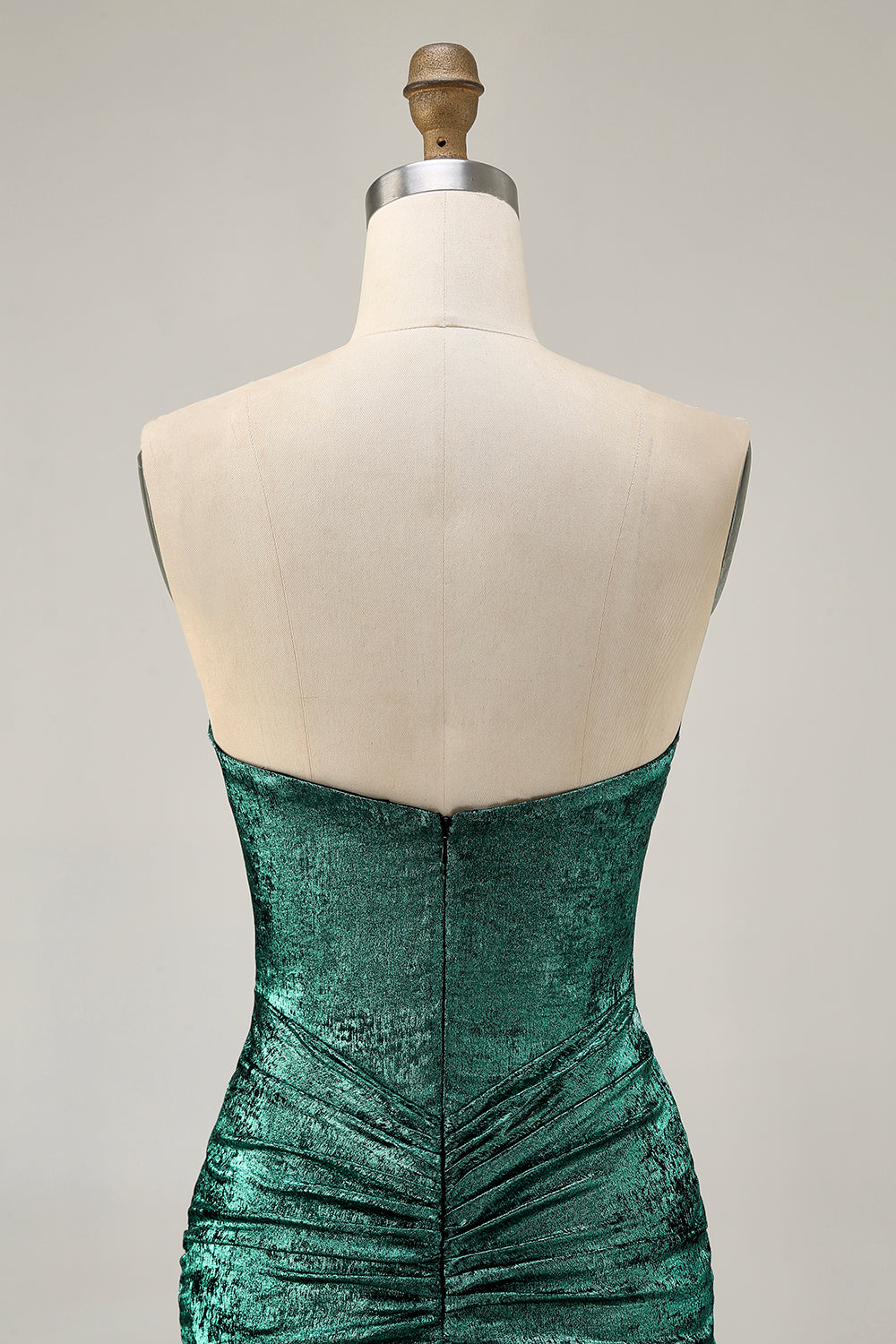 Golden Bodycon Strapless Beaded Short Prom Dress