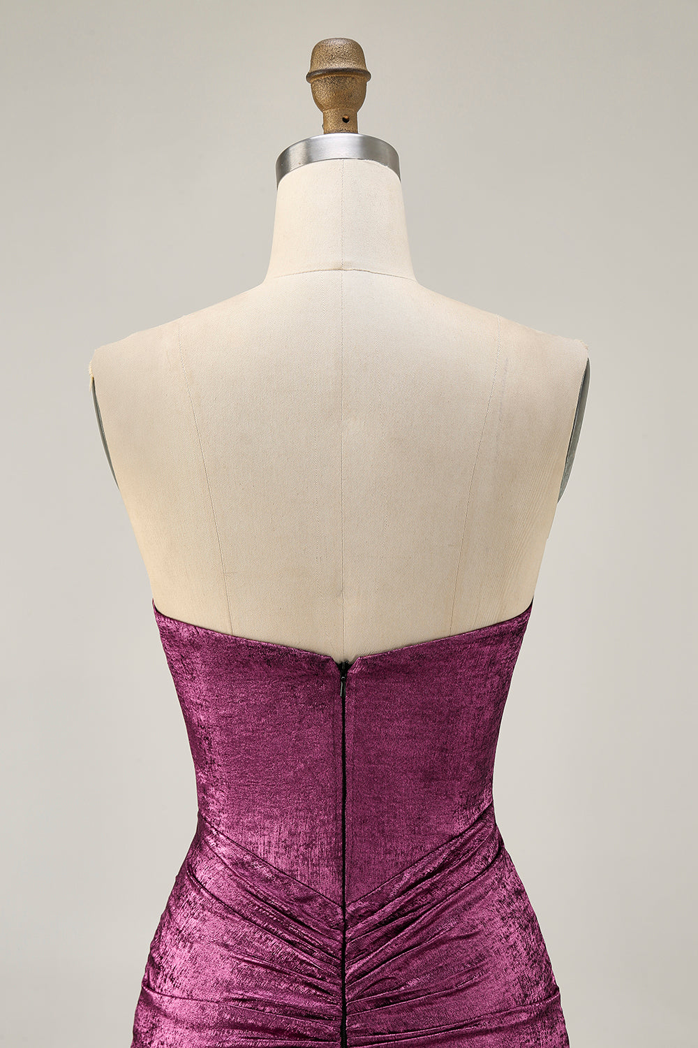 Golden Bodycon Strapless Beaded Short Prom Dress