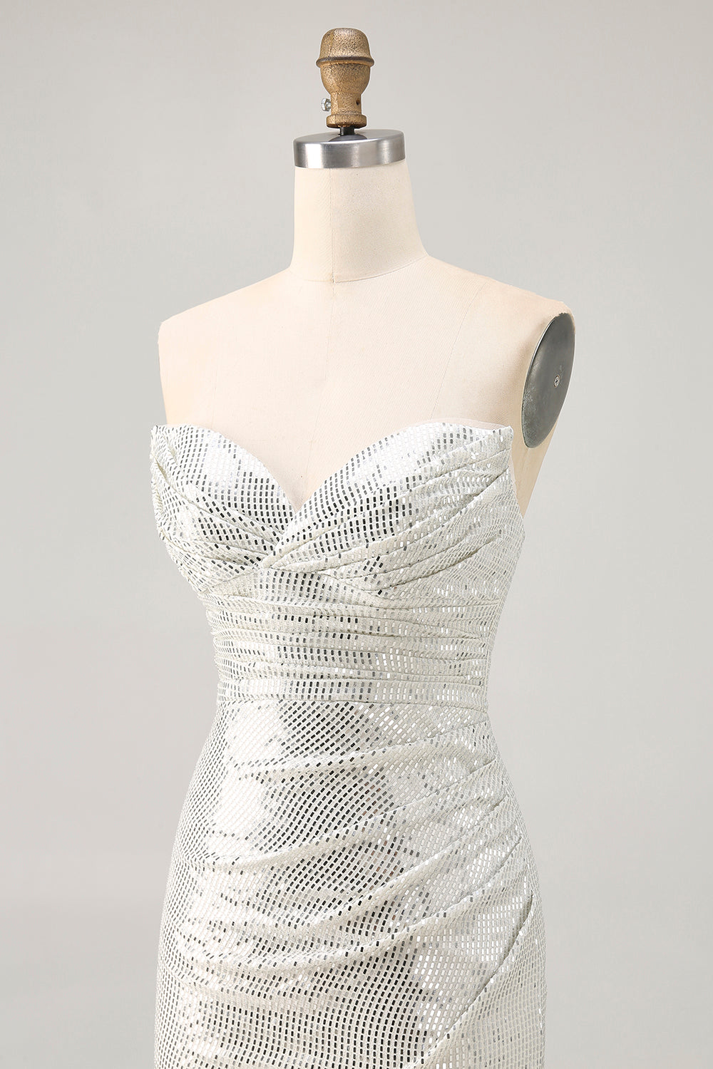 Sparkly Black Strapless Tight Short Cocktail Dress with Sequins