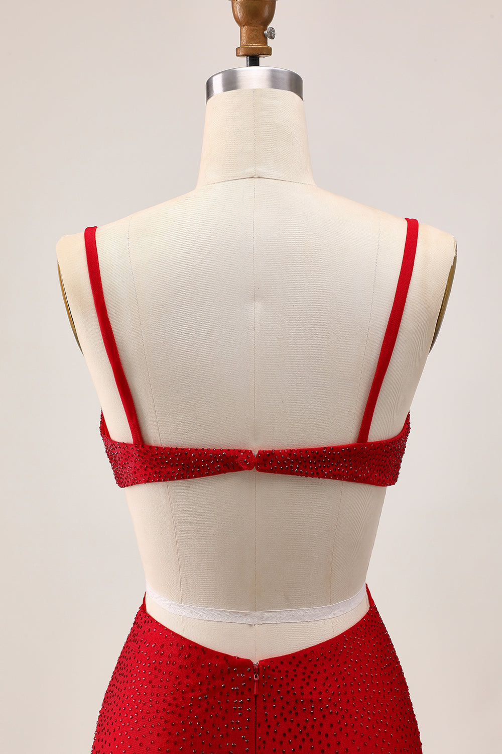 Chic Red Bodycon Beaded Cut Out Cocktail Dress