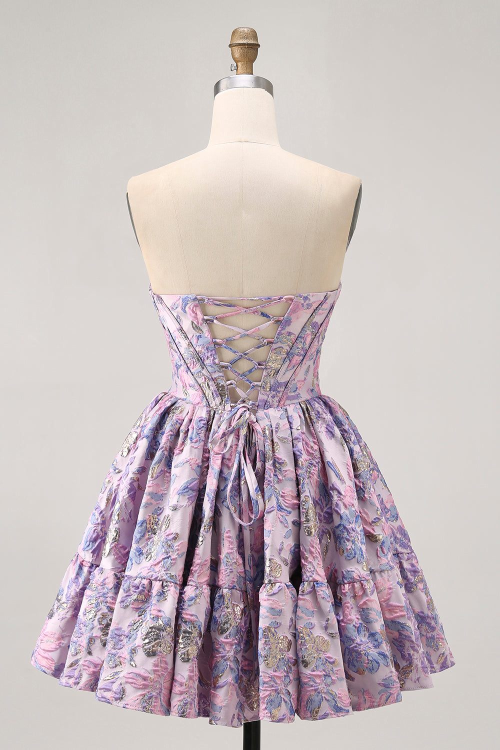 Off The Shoulder Dark Green Brocade Floral A Line Printed Cocktail Dress