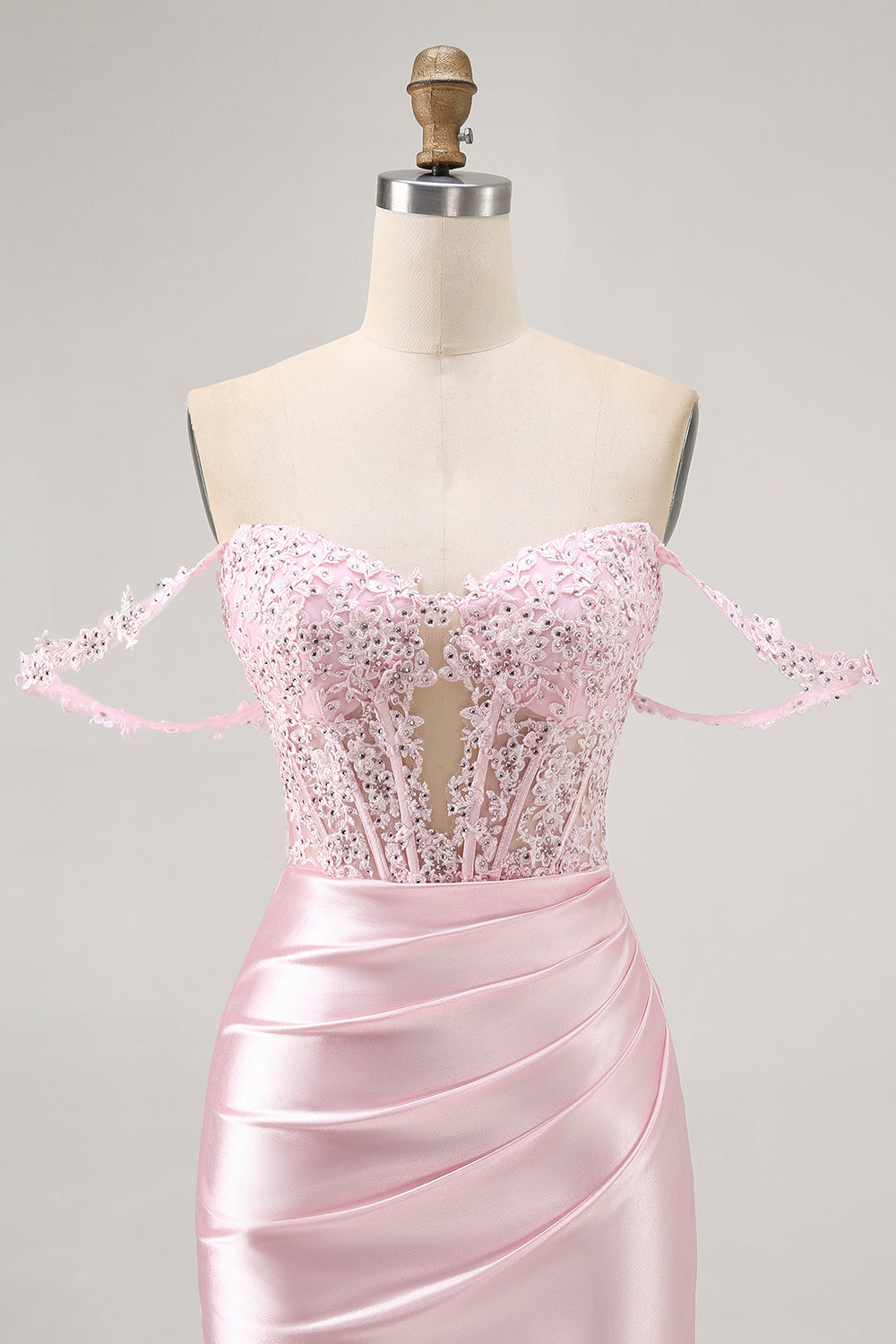 Pink Off The Shoulder Bodycon Corset Cocktail Dress