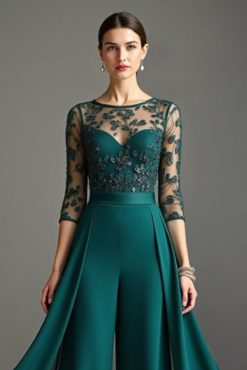 Navy Round Neck Mother Of The Bride Jumpsuit With Streamer