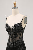 Dark Green Bodycon Backless Sheer Corset Short Prom Dress with Sequins