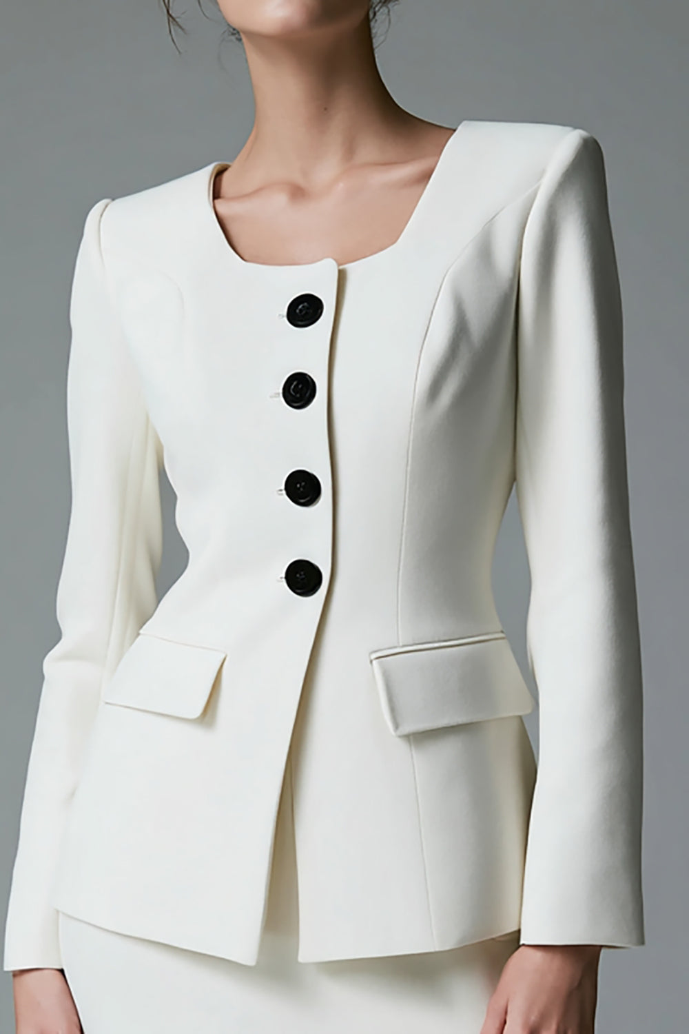 Ivory 2 Piece Single Breasted Business Suits