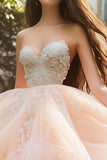 Ball Gown Strapless Champagne Ruffled Quinceanera Dress