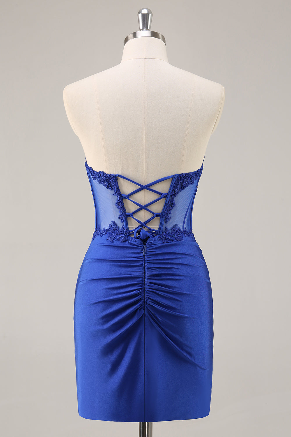 Pink Strapless Corset Beaded Short Tight Cocktail Dress