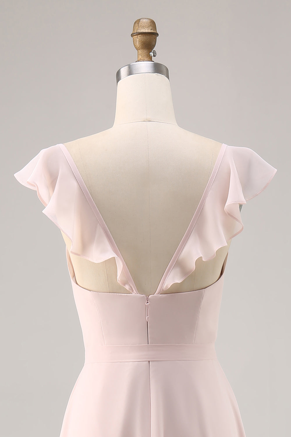 Candy Pink Cap Sleeves Ruched Long Bridesmaid Dress with Sash