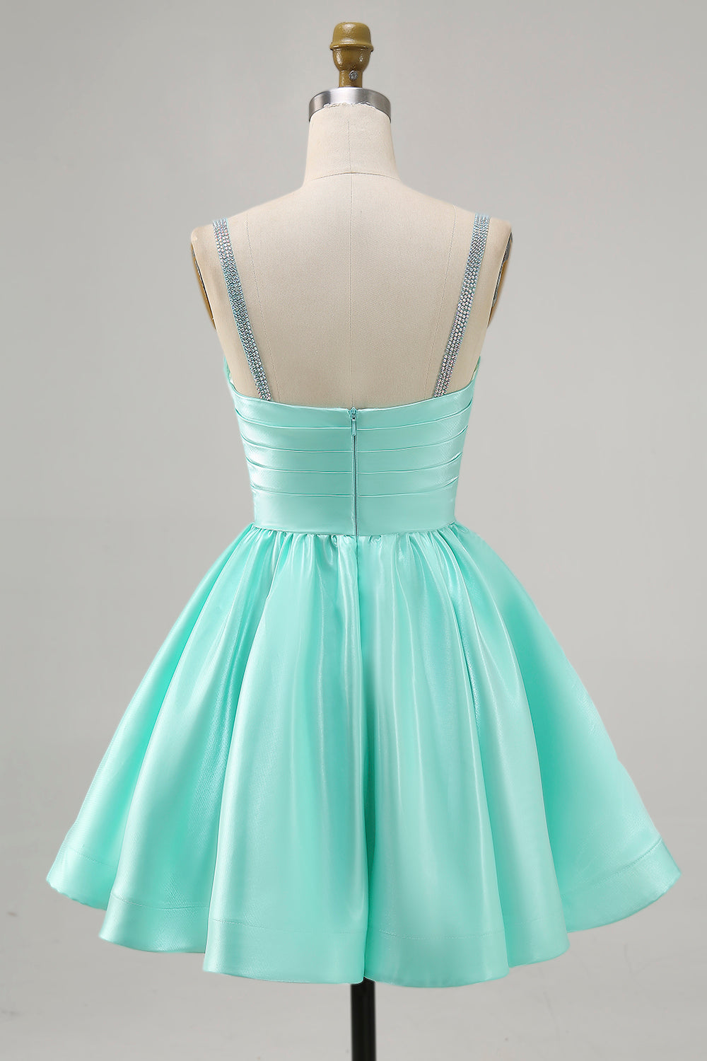 Fuchsia Satin A Line Short Cocktail Dress with Beading
